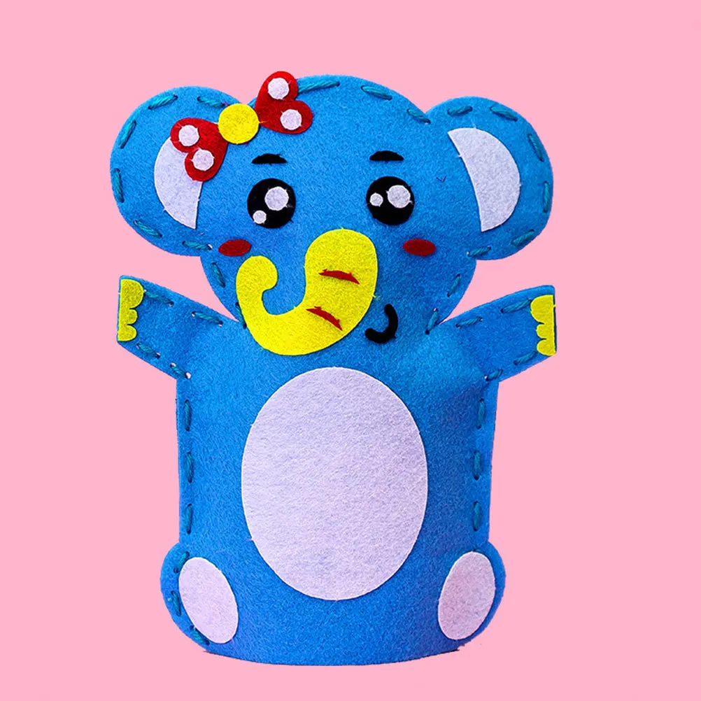 Marionnette à main Non tissée, ensemble artisanal de bricolage, Style dessin animé, sac de matériel éducatif pour enfants, Kit de couture pour développement précoce, 8 pièces