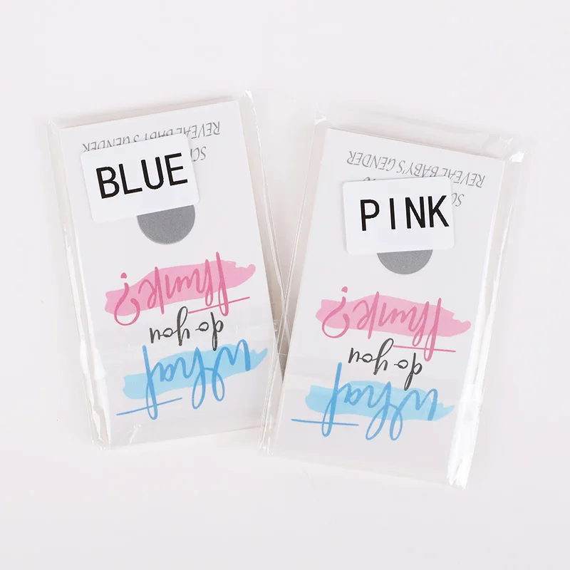 

10Pcs Gender Reveal Scratch Card - "What Do You Think" Design with Colorful Brush Strokes Game Props Baby Shower Party Supplies