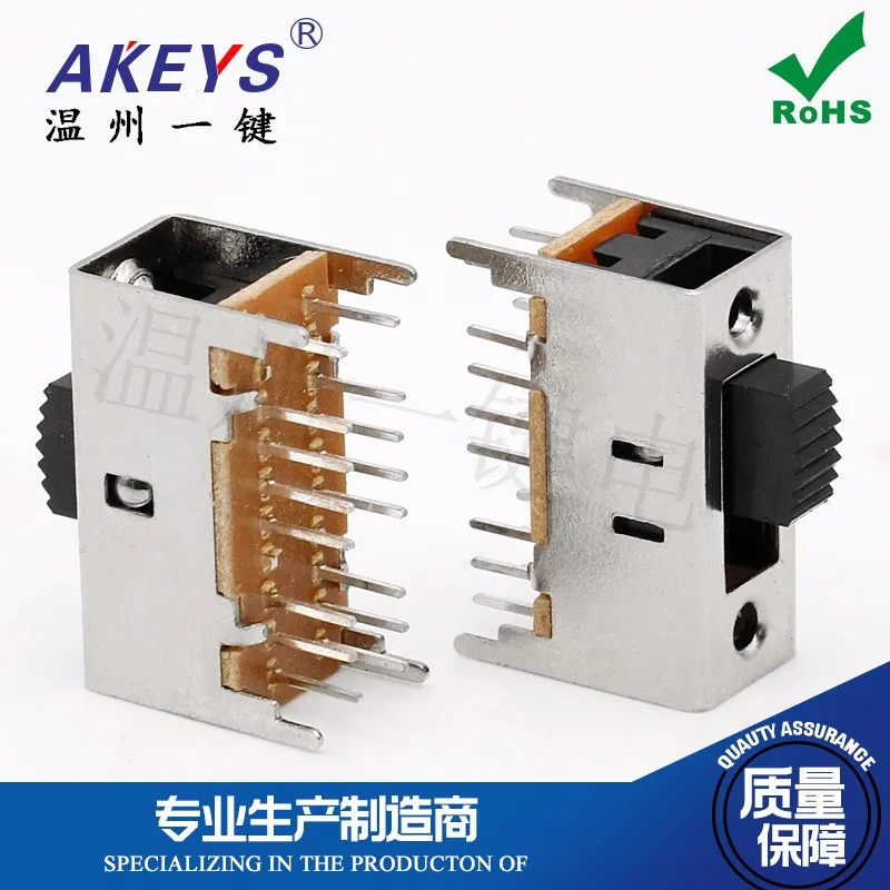 10 PCS SS-43D01 (4p3t) Handle Height 14/9/5 Double Row 3-Speed 16-Leg Vertical Toggle Slide Switch Radio