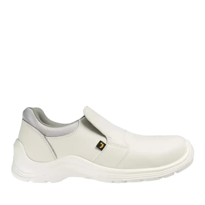 White Safety Work Shoes, Anti Smash Anti Slip Waterproof Footwear for Lab, Clean Room, Hotel Staff