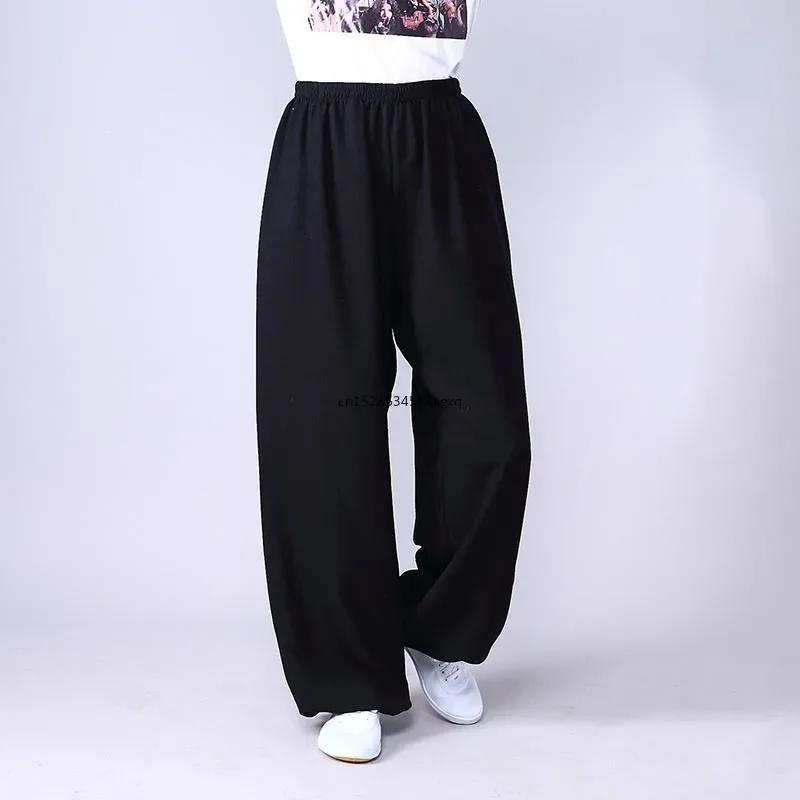 Women Men Martial Arts Cotton Linen Tai Chi Pants Lantern Breathable Pants Yoga Taekwondo Boxing Karate Jeet Kune Do Trousers
