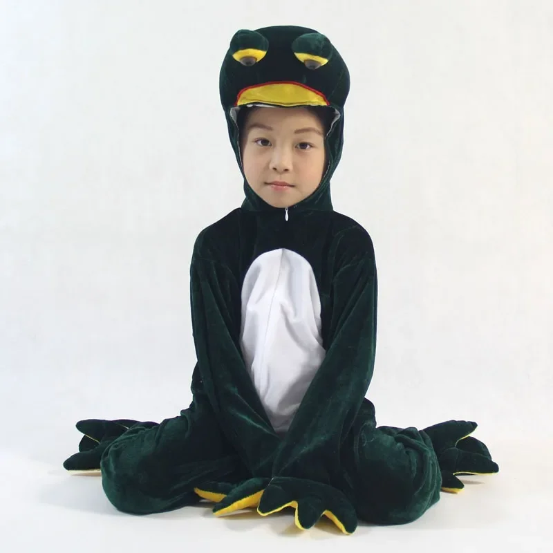 Boy Girls Women Men Python Fancy Dress  Animal Green Frog Cartoon White Snake Costume Cosplay Performance Clothing