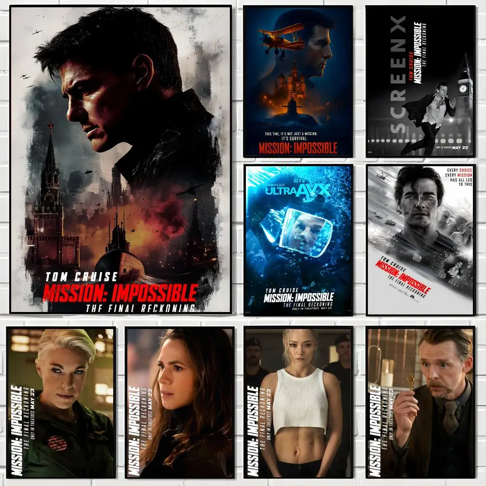 Film M-Mission Impossible Poster Aesthetic Wall Art Canvas Poster Room Decoration Items Bedroom Decor