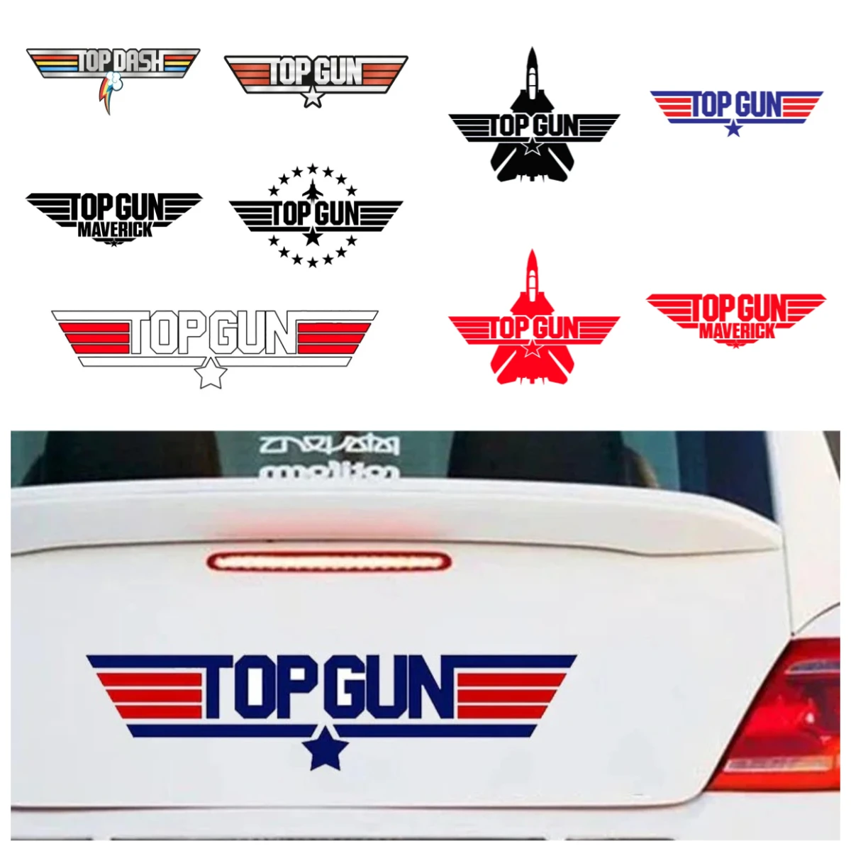 

Top Gun Inspired Vinyl Car Stickers - Waterproof Decals for Auto Body & Motorcycle Helmet Car Styling PVC