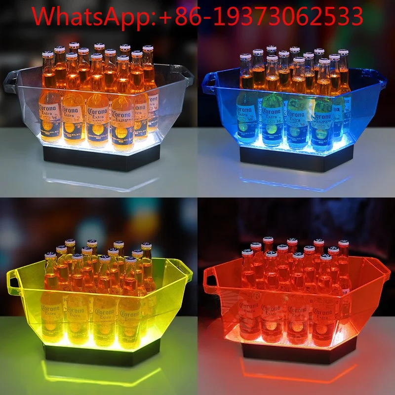 LED Bar Luminous Ice Bucket Creative Smoke Gray Ice Tank Wine Frame Ktv Champagne Bucket Foreign Wine Beer Ice