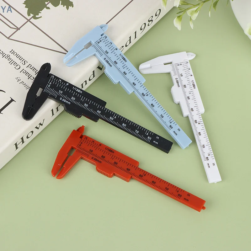 【T】Portable Double Scale 80MM Plastic Eyebrow Measuring Vernier Caliper Caliper Ruler Plastic Permanent Makeup Measurement Tools