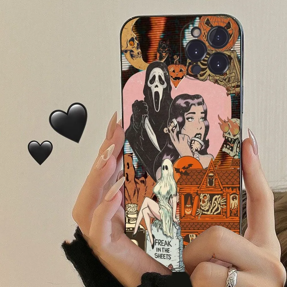 Halloween Phone Case For iPhone 15 6 7 8 Plus 11 12 13 14 Pro SE 2020 MAX Mini X XS XR Back Funda Cover