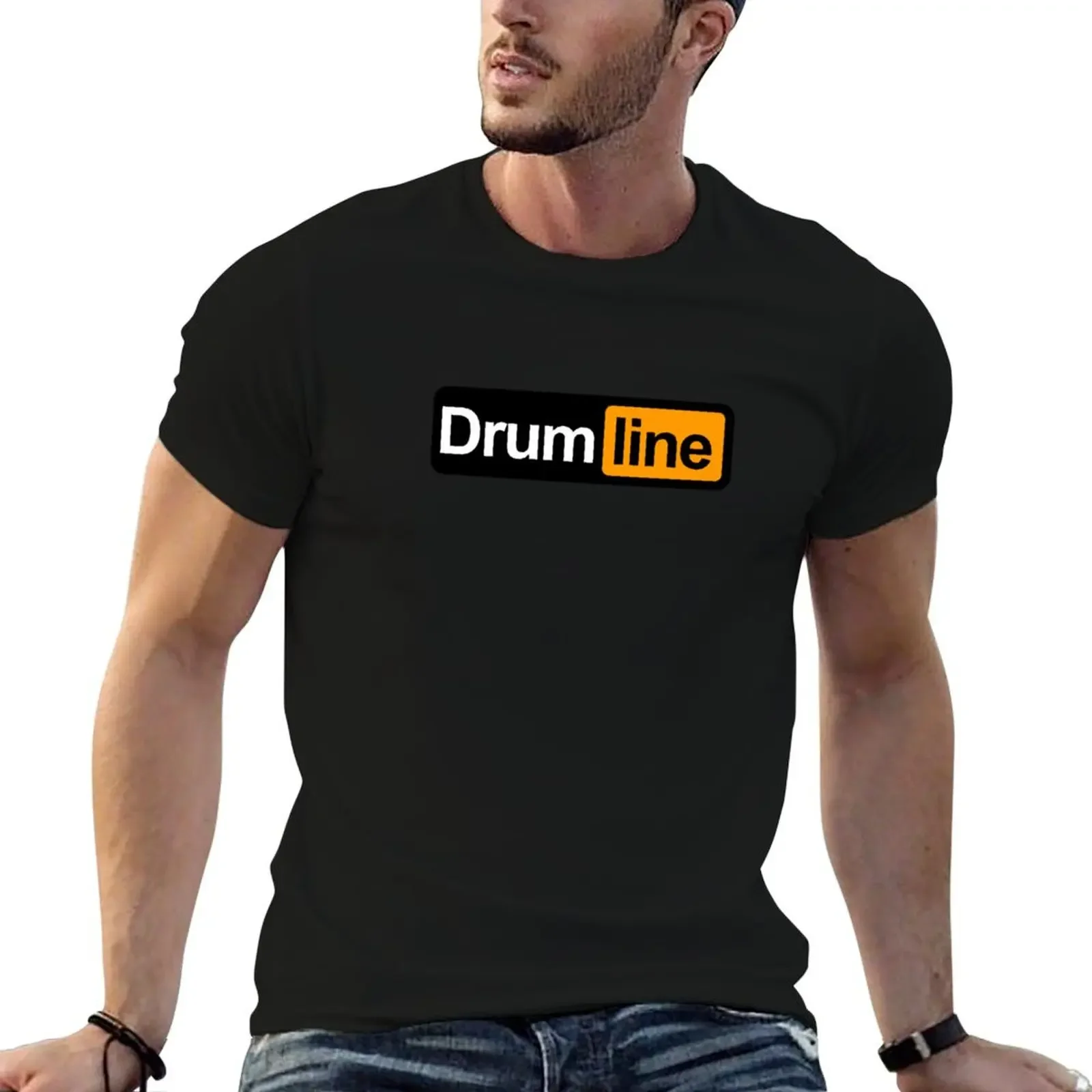 Drumline Sticker T-Shirt summer clothes oversized Short sleeve tee kawaii clothes heavyweight t shirts for men