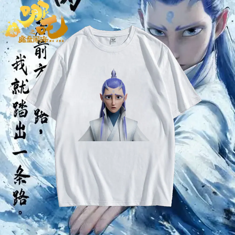 Ne zha2 camisetas gráficas de desenho animado mitologia chinesa guerreiro arte camiseta ne zha x ao unissex camiseta de algodão 2025 nova moda