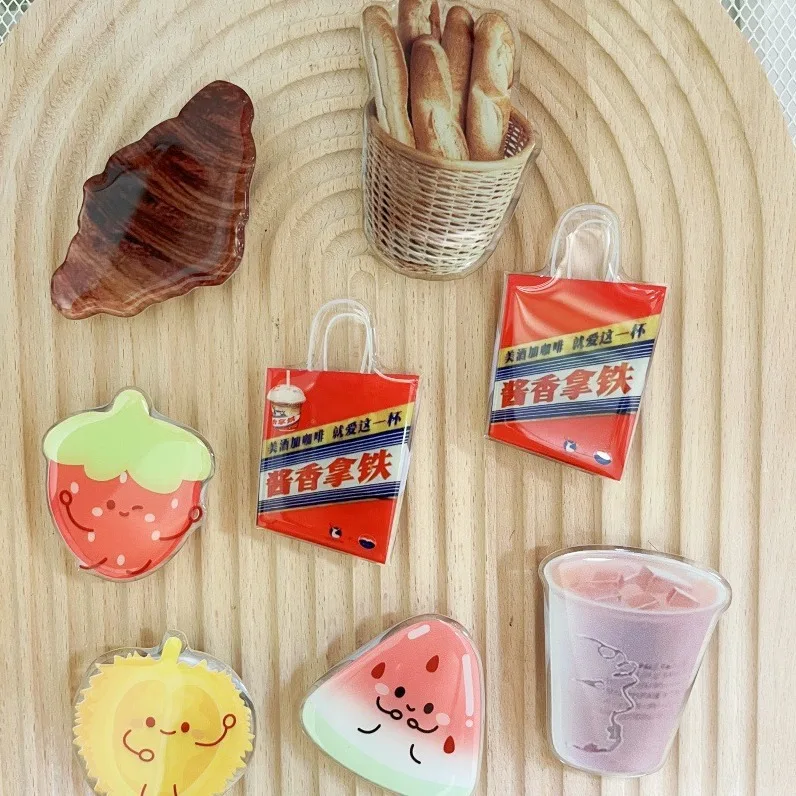 

Funny Personalized Croissant Cute Fruit Mobile Phone Holder Foldable Rotating Anti-drop Phone Ring Universal Phone Stands