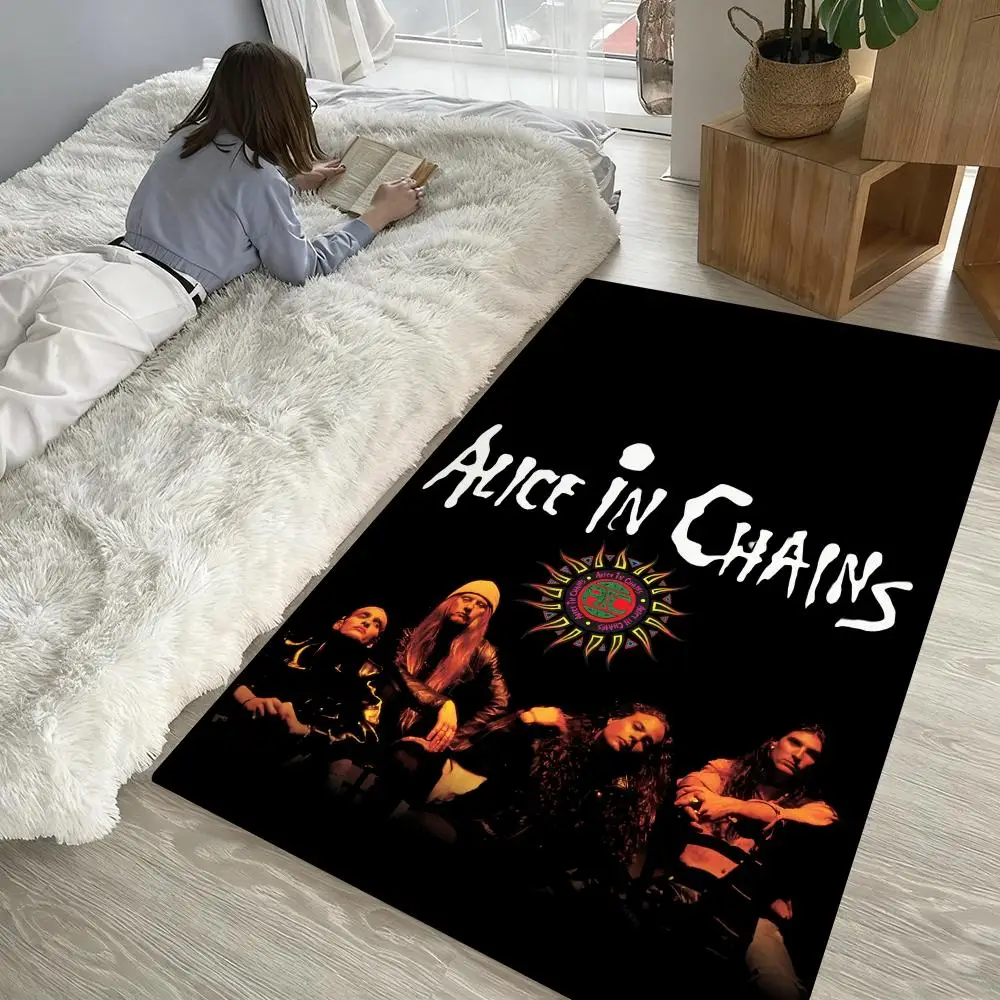 

Rock Band-Alice in C-Chains Floor Mat Soft Thickened Non-Slip Door Mat for Living Room Home Decor Flannel Rugs