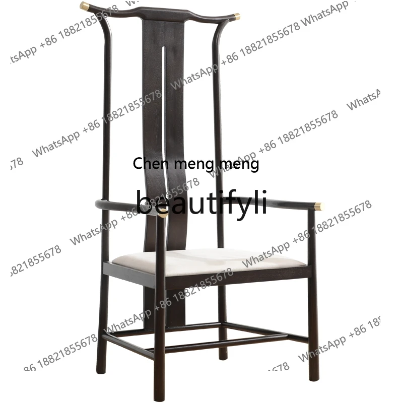 Official hat chair Solid wood new Chinese chair Four early high back tea chair Tea Taishi