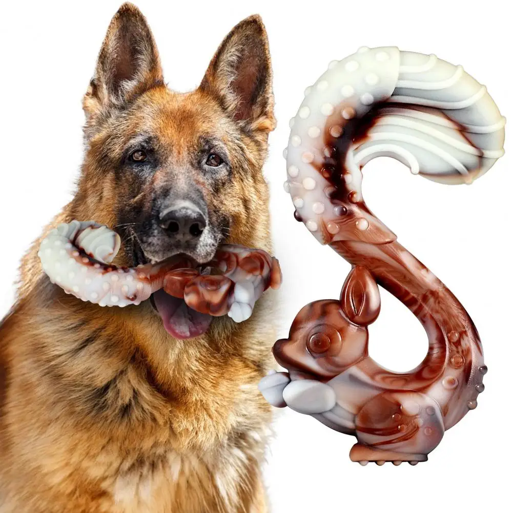 Indestructible Dog Toy Beef Flavor Tough Puppy Chew Toy Nylon Animal Shaped Teeth Cleaning Dog Toy for Medium And Large Dogs