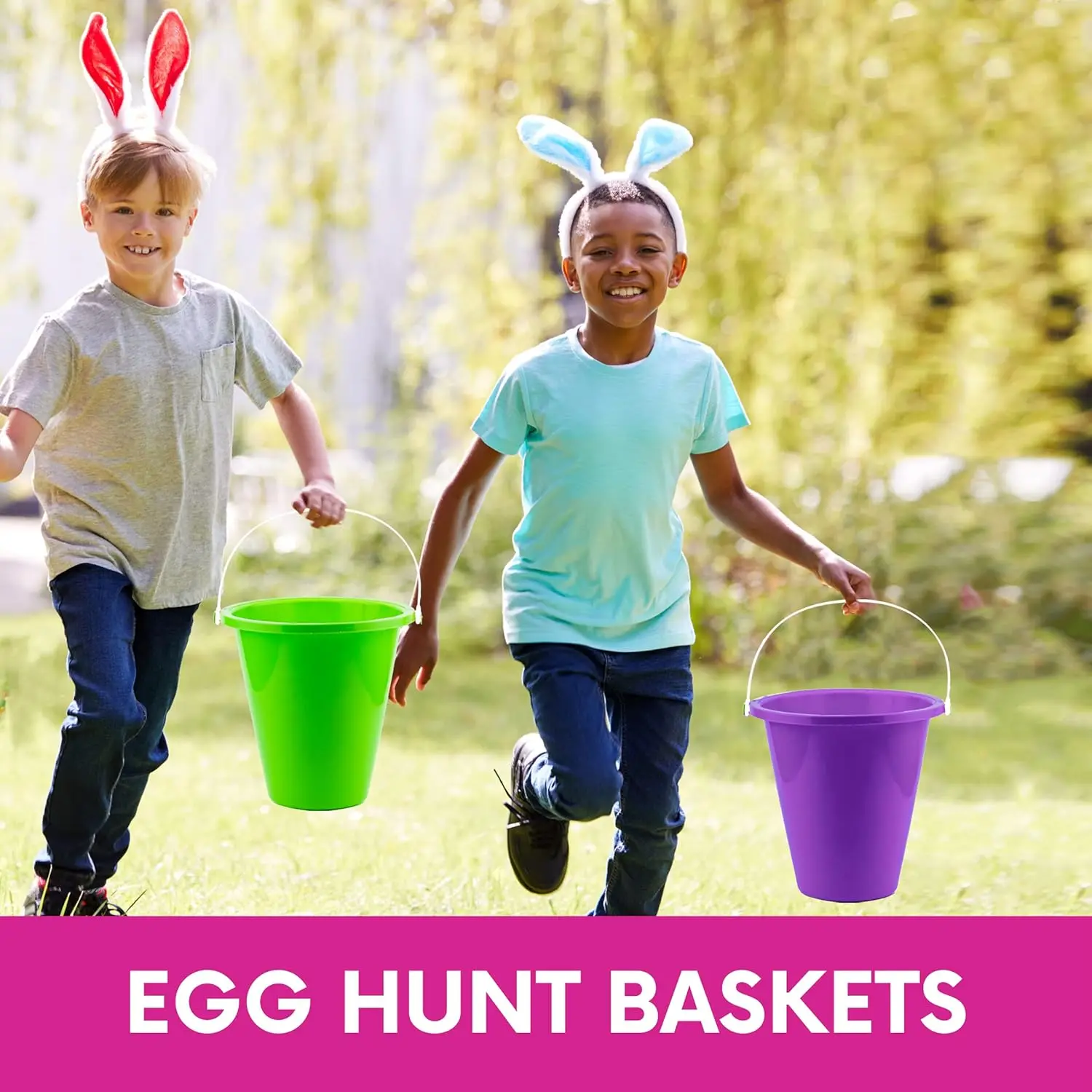 9" Large Sand Bucket with Shovel [12 Pack Bulk] Beach Buckets - Beach Toys for Kids & Toddlers, Party Favors Holders, Easter Bas