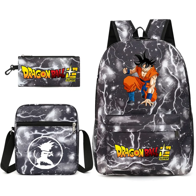 3 قطعة/المجموعة لعبة دراغون بول على ظهره المراهقين طالب العودة إلى المدرسة المدرسية سعة كبيرة حقيبة صبي فتاة جوكو قماش حقيبة الظهر Mochila #3