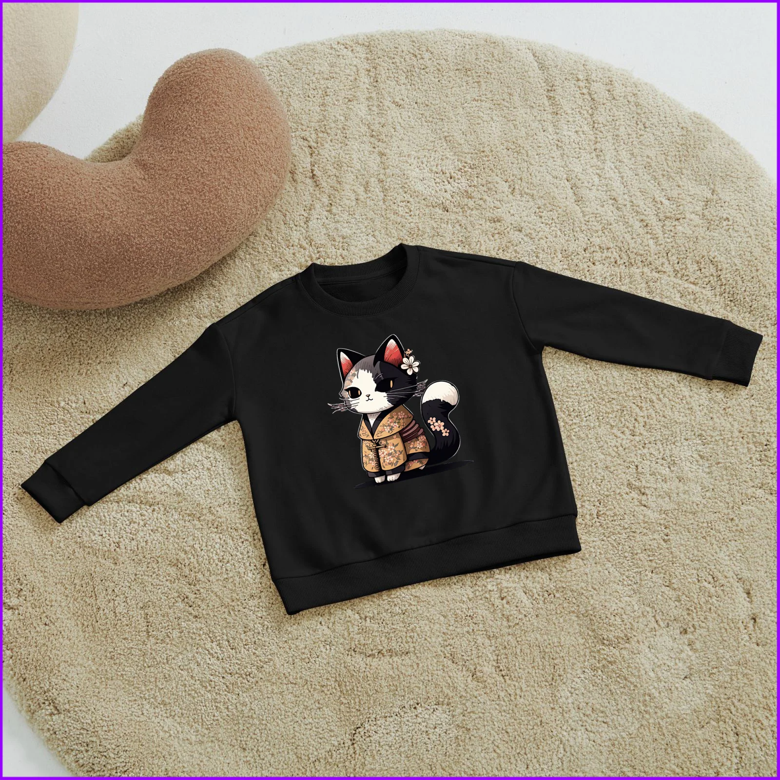 Cute Japanese Cat Kimono Graphic Sja2470 Kids Boys Girls Hoodies Sweatshirts Rainbow Friends High Nightmare Wednesday Outerwear