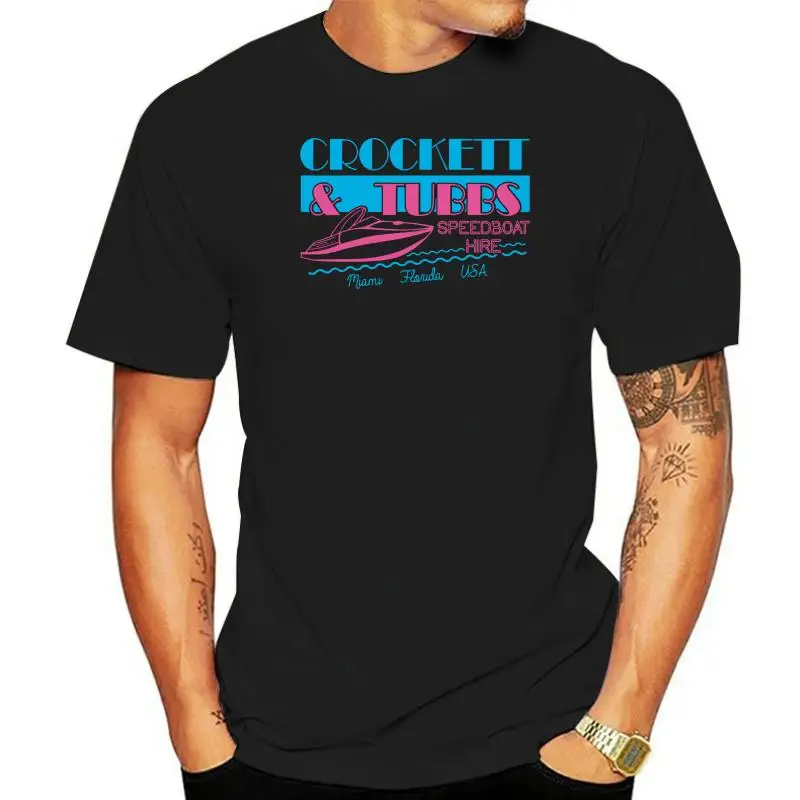 Miami Vice Inspired Crockett & Tubbs T-Shirt - Retro 80'S Cop Tv Film Movie Tee Adults Casual Tee Shirt