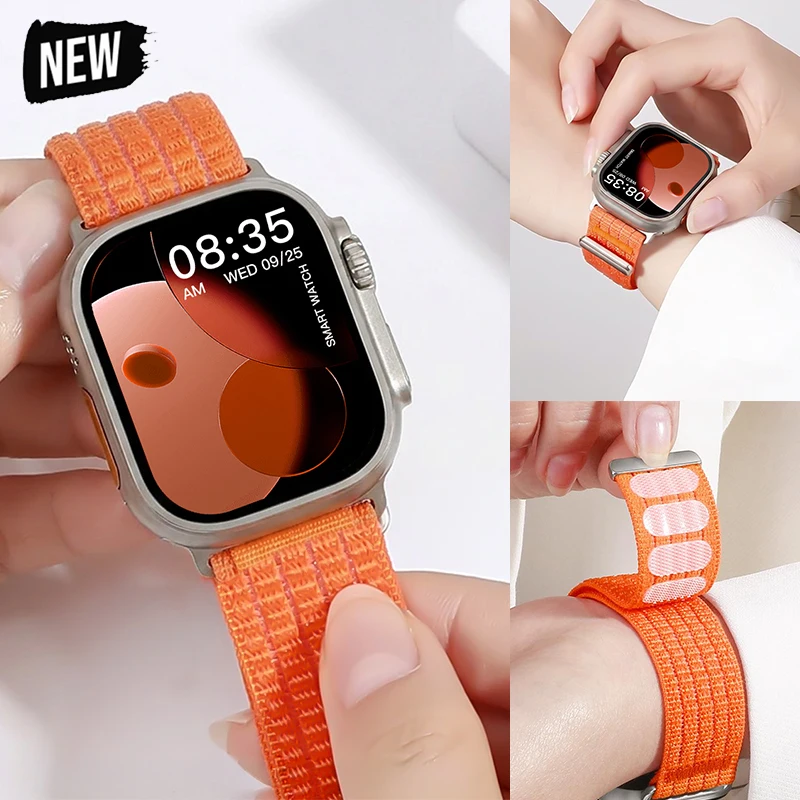Für Apple Watch Armband 11 10 42 46MM Geflochtenes Armband für iWatch 9 8 7 6 5 4 SE Ultra 3 2 49mm 46 45 44 42 41 40 38mm Nylon-Armband