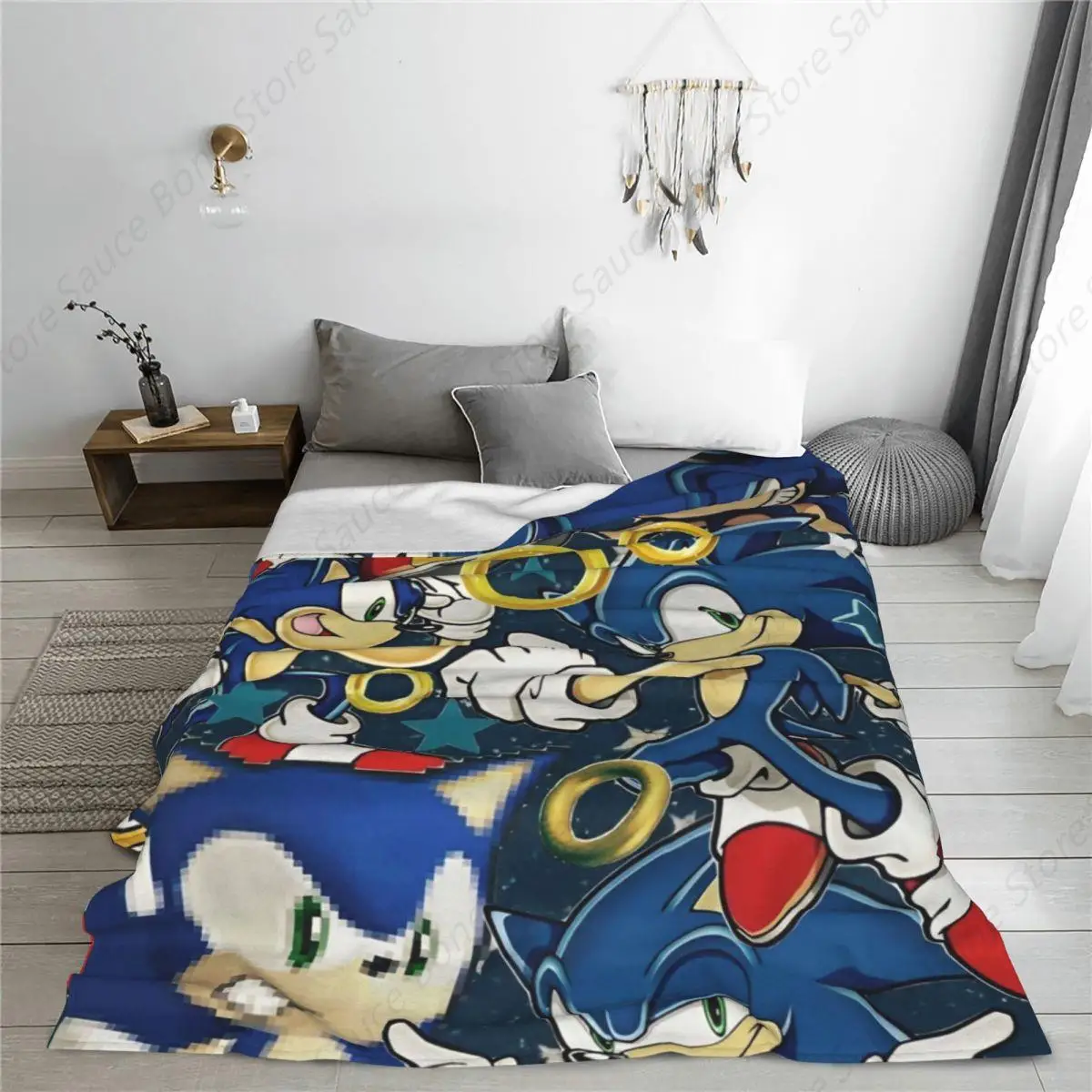 Soniced Fuzzy Blanket Cartoon Game Awesome Throw Blankets for Bed Sofa Couch Bedspread