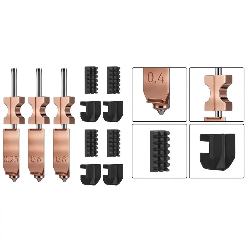AD5X Quick-Swap Nozzle Set 4PCS Copper Alloy Body Hardened Steel Tip 0.25mm 0.4mm 0.6mm 0.8mm for Flashforge Hot End