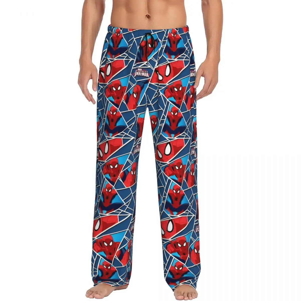 

Custom Printed Spider Man Pajama Pants Men Comics Sleep Sleepwear Bottoms with Pockets