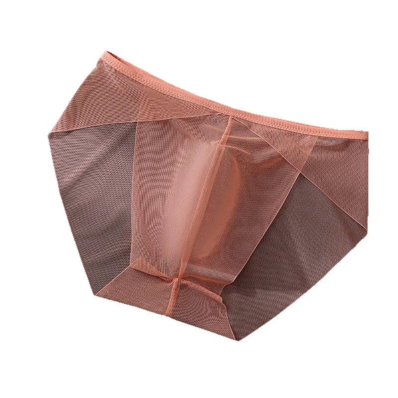 Men Mesh Underwear Seamless Panties 3d Pouch Ultra-Thin Perspective Underpants Crossdressing Sissy Lingerie High Fork Briefs