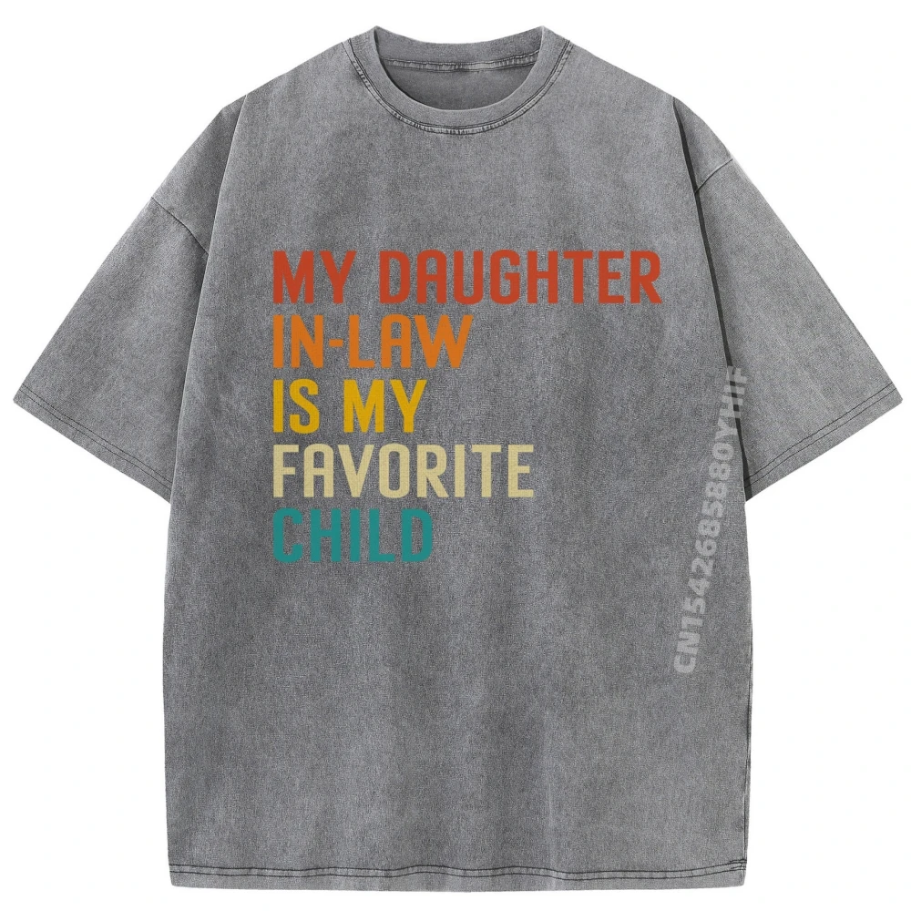 ابني في القانون هو طفلي المفضل الأسرة الفكاهة الجرافيك القمصان 100% القطن تي شيرت رجالي ملابس فضفاضة مغسولة #4