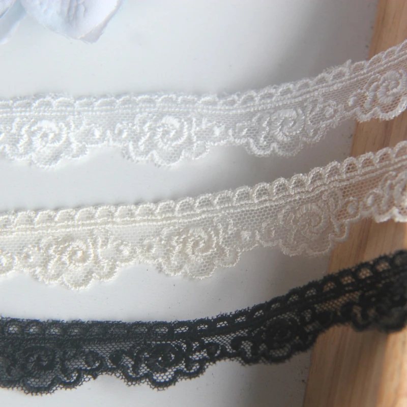 Beige White Black Lace for Needlework, DIY Lace, Embroidered Trims, Sewing Material, Homemade Bow, Hair Accessories, 5 Yard