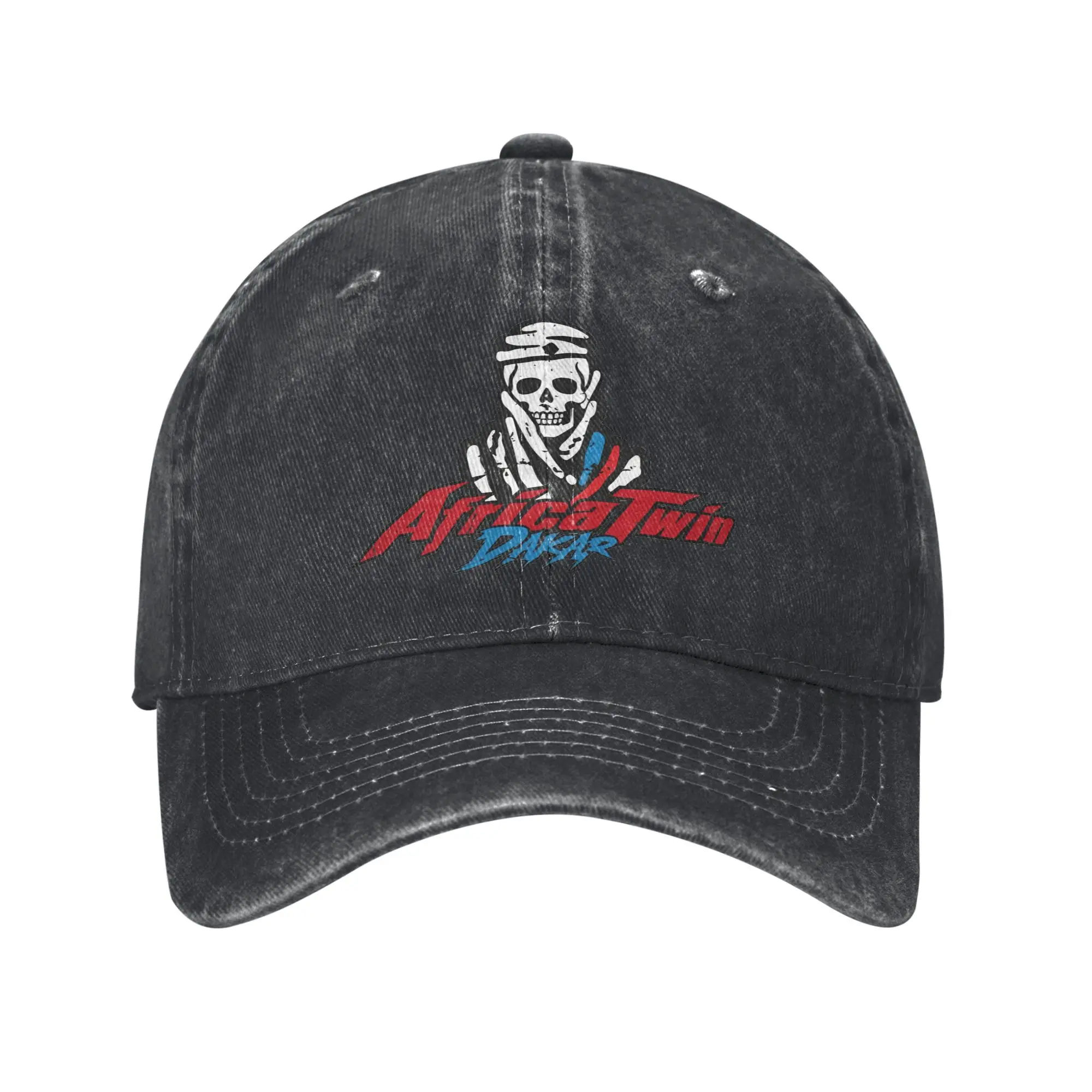 AFRICA TWIN SKULL D-Dakares Unisex Baseball Caps  Distressed Washed Hats Cap Retro Outdoor Golf Unstructured Soft Sun Cap