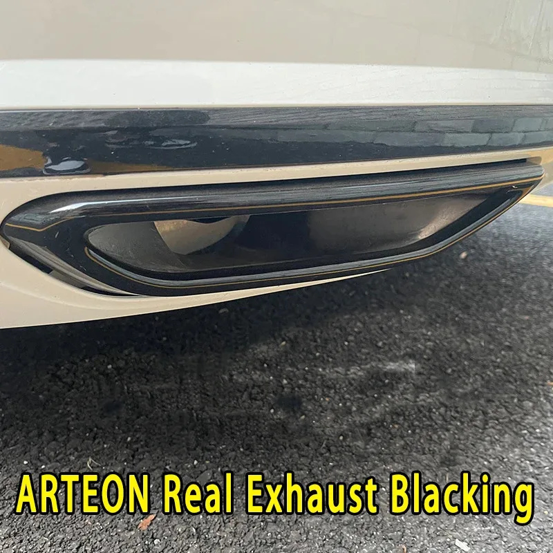

Car Styling For Arteon Body Kit 2019 2020 2021 2022 Bright Black True Exhaust Four Out Tail Throat Decoration