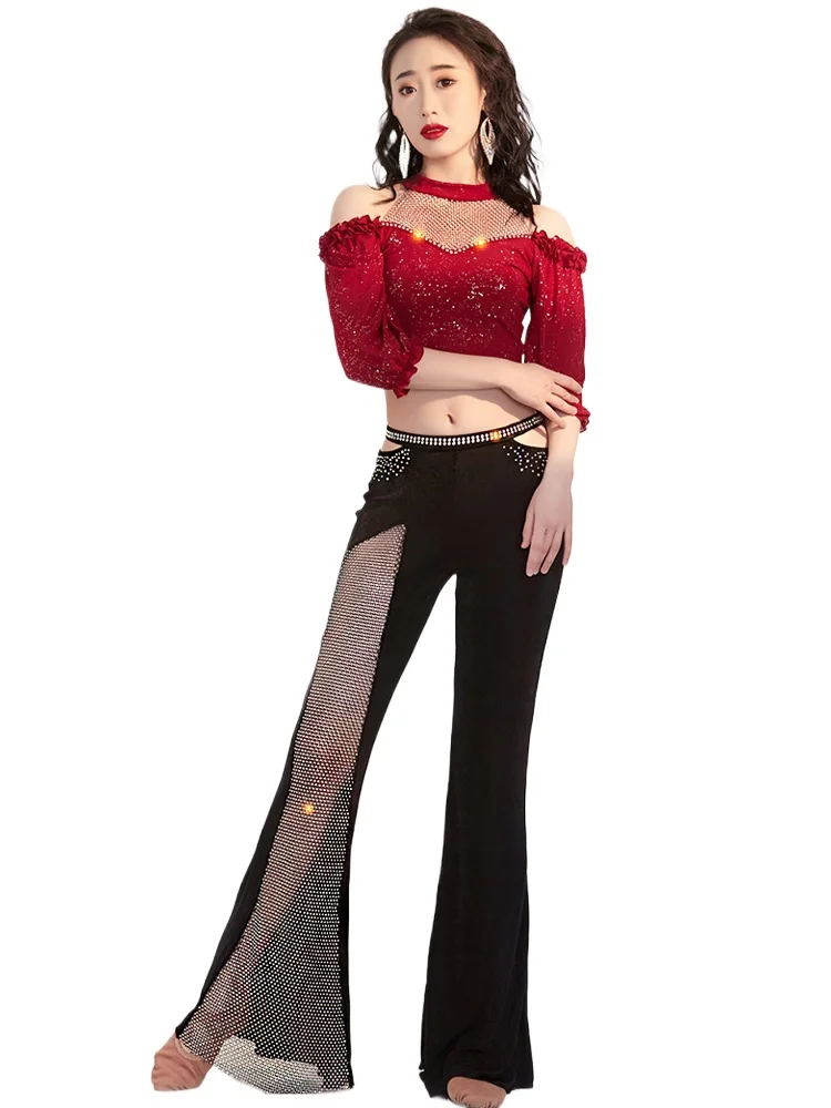 2023 Original Belly Dance Practice Clothes Shiny Pants Oriental Dance Performance Costume Performance Costume DS112/MK038