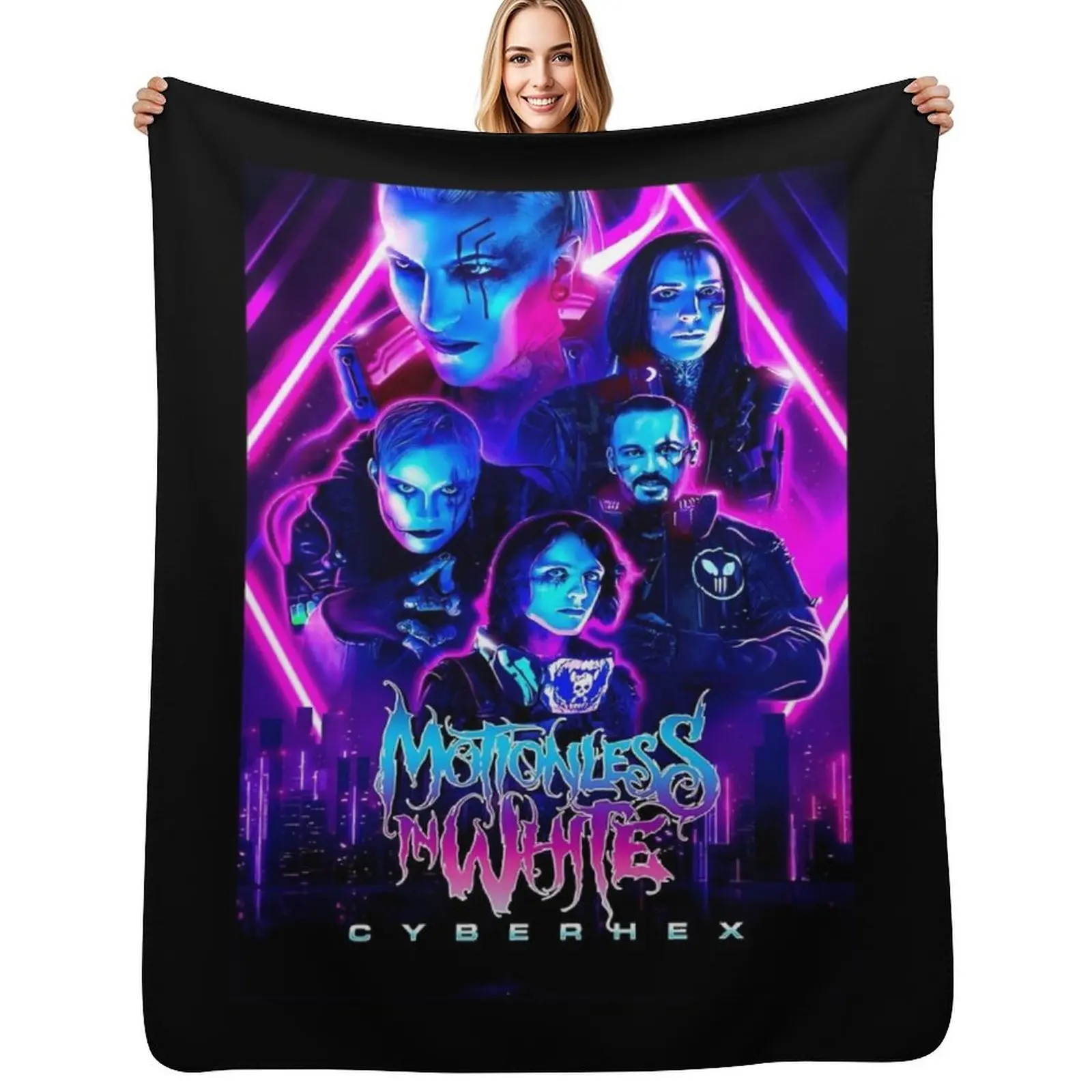 

Motionless in white music Throw Blanket Portable Lightweight Blanket for Travel Camping