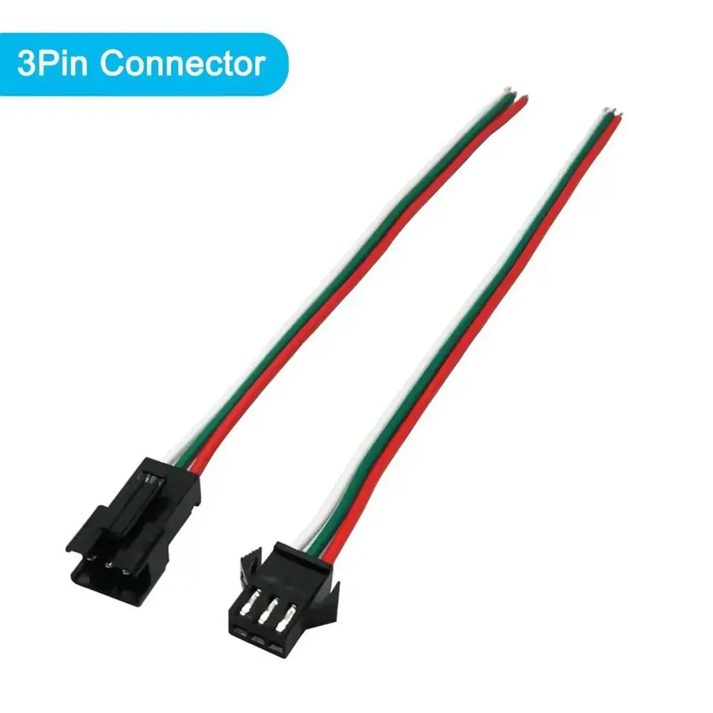 5PCS PVC SM3P Terminal Connection Wire Male Female Connector Flexible Wire Servo Extension Cable Lock Connector Tinned Copper