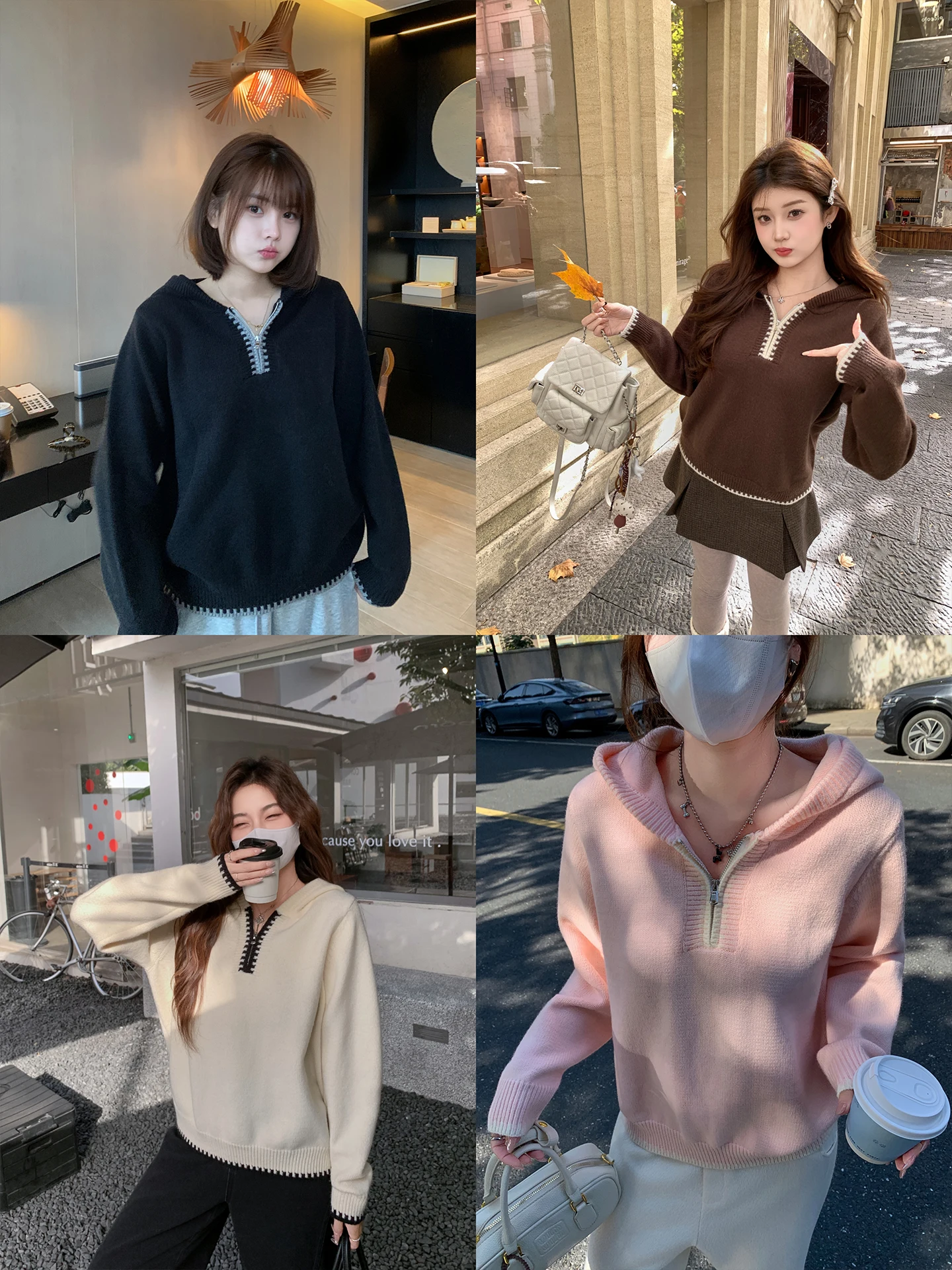 

Женская утепленная вязаная кофта Maixi большого размера с капюшоном, вышивкой и молнией, зимняя повседневная, с длинным рукавом, модная