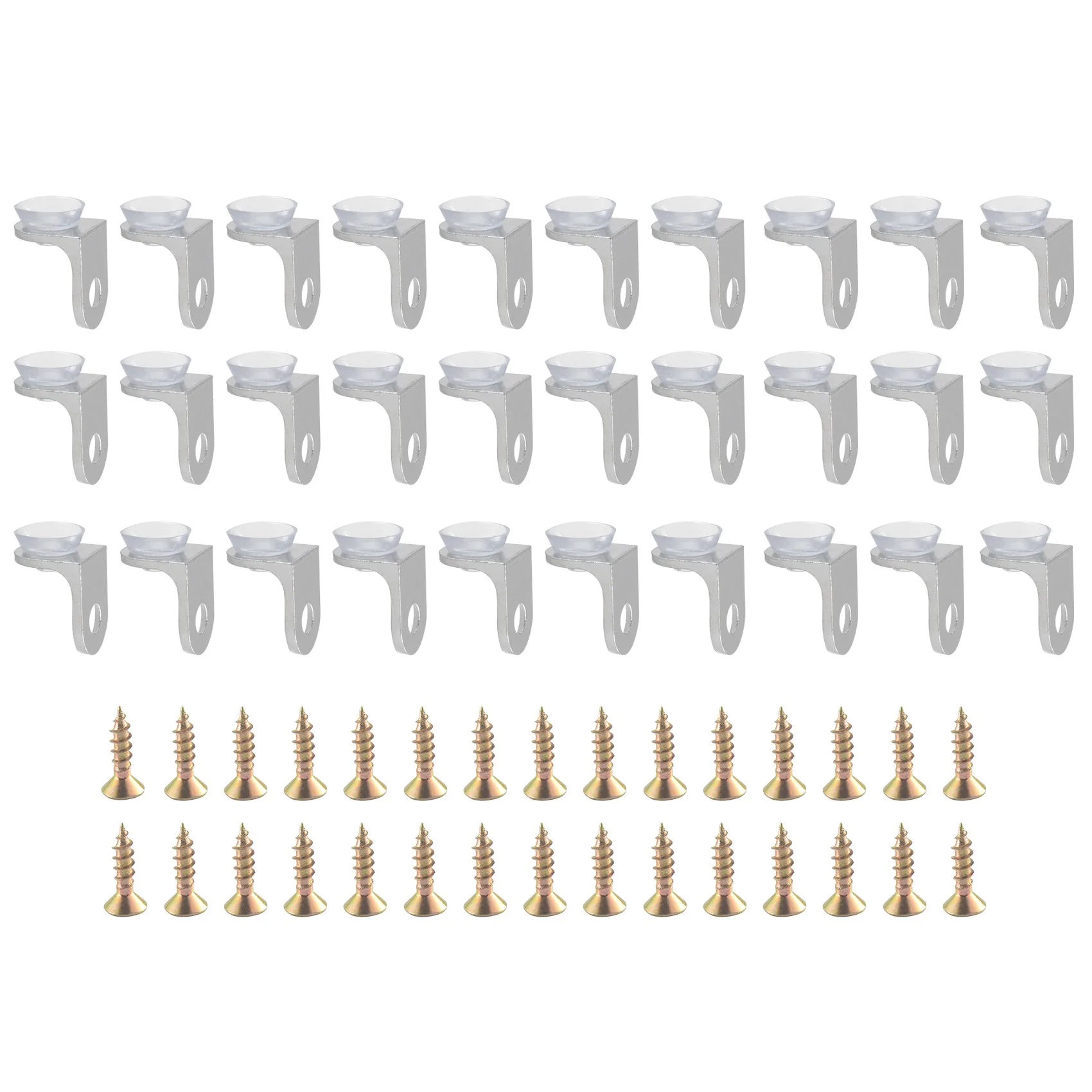 30 قطعة من دعامة الرف الزجاجي مع رف زجاجي مصاصة يدعم دعامات تثبيت الزاوية اليمنى لخزائن المطبخ