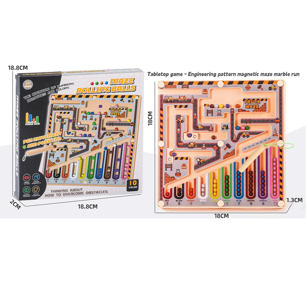 Cross-Border Children's Magnetic Maze Ball Puzzle for Training, Learning, Entertainment, Intelligence Development, Hands-On and Brain-Engaging Activities, Hand-Eye Coordination, Interaction, Interest Cultivation, Two-Player Interaction, Logical Reasoning Training, Suitable for Birthdays, Parties, Christmas, Halloween, Easter, National Day, Children's Day, Suitable as Toy Gifts for Boys and Girls view 6