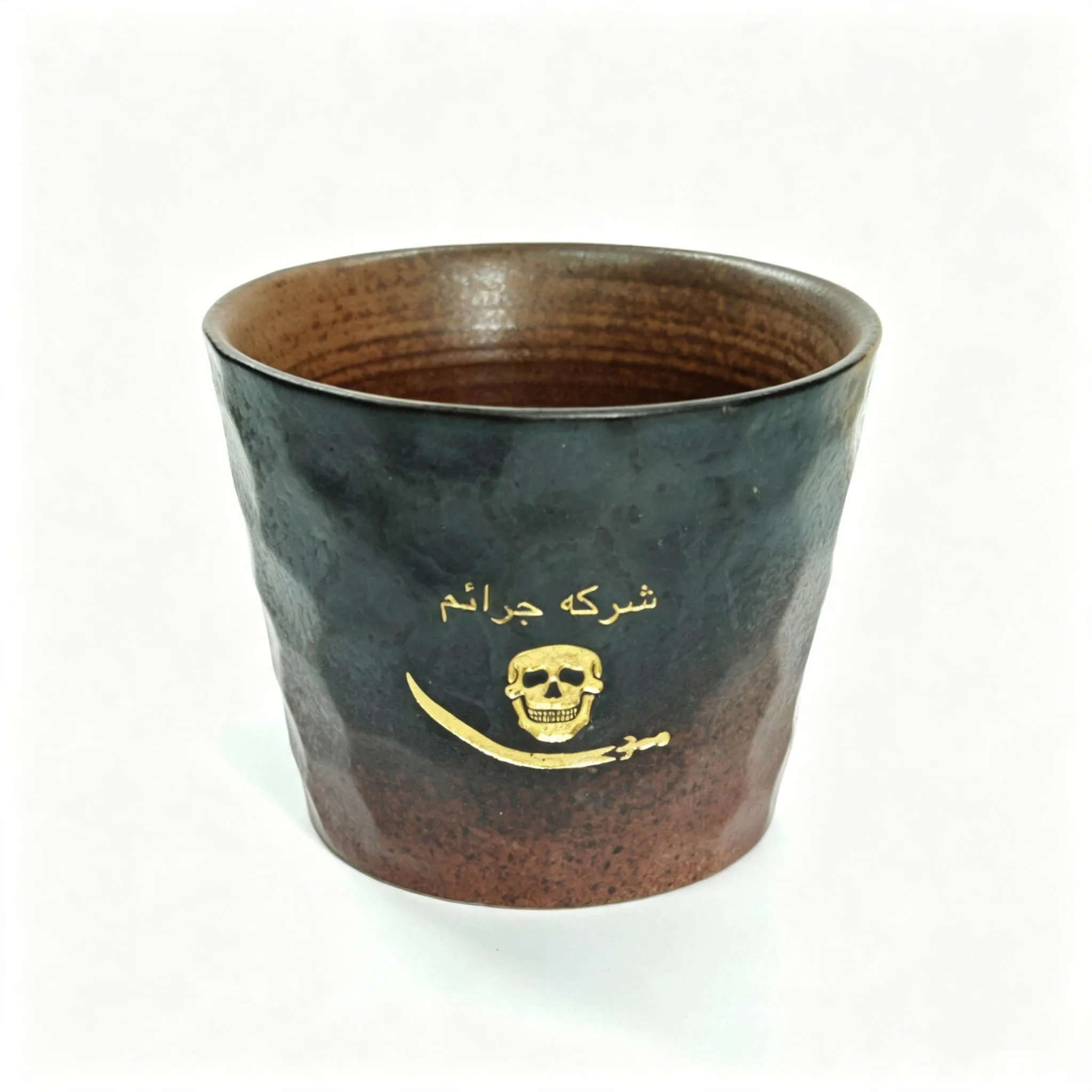 CrimeCompany CrimeCo_ Ceramic Mug Tactical Coffee Cup Skull Logo Handmade Pottery Water Cup Military Style Drinkware