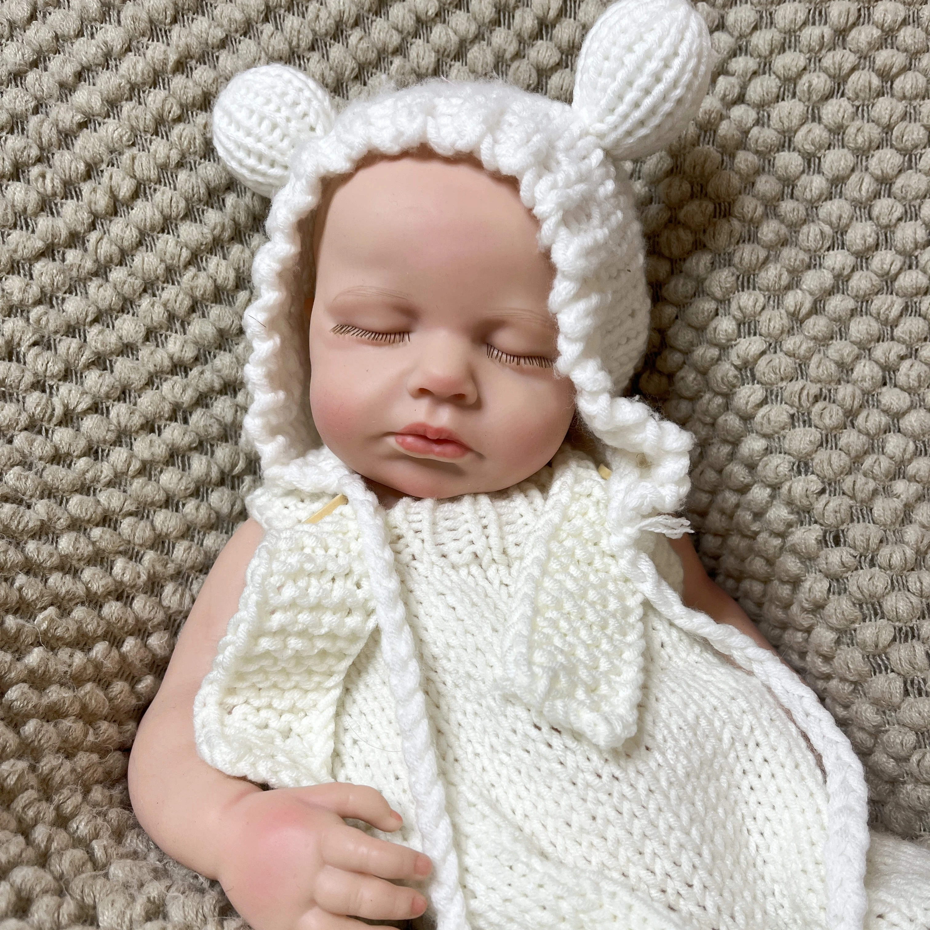 Loulou 18-inch Reborn Doll Handmade Full Solid Silicone Detailed 3D Painted Soft Toy for Boys Bebe Reborn Dolls for Gifts