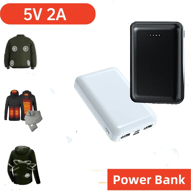 

5V 2A Mini Power Bank Dual USB for Cooling Fan Heated Vest Jacket Air Conditioning Portable Powerbank 20000mAh for iPhone Xiaomi
