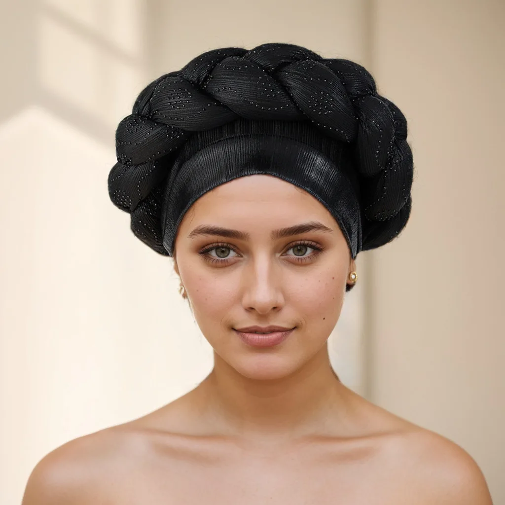 Frauen für afrikanische Kleider Party Kopf bedeckung Accessoires Bronzing Stoff Dame Stirnbänder elastische Zöpfe Mode Bandage Bandana