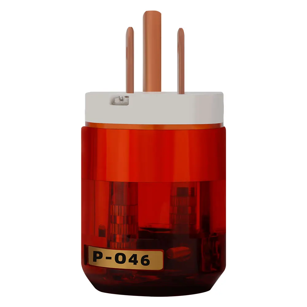 Paar US-Netzstecker aus reinem Rotkupfer + IEC-Anschlussserie für Netzkabel mit weißem Stecker – Detail 2