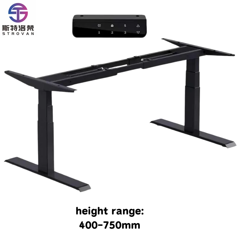 Luxo ergonômico inteligente sentar levante-se mesas de mesa duplo motor sentar suporte elétrico altura ajustável quadro de mesa