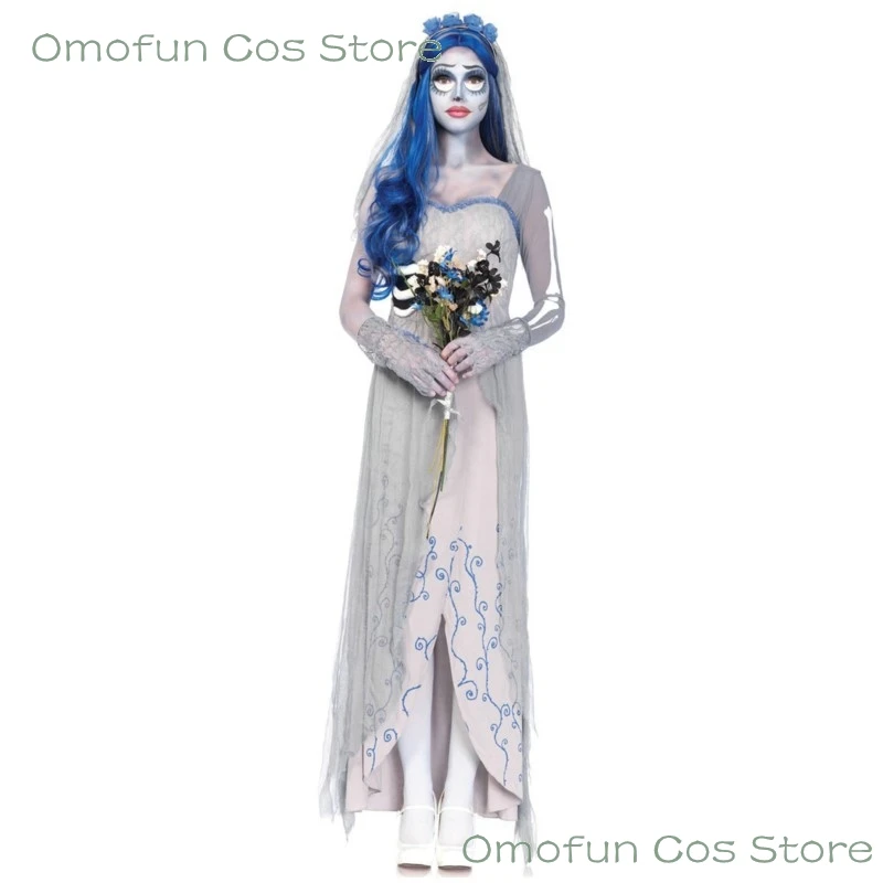 Dress for Female Devil Cosplay Party Devil Corpse Bride Costume Halloween Women Scary Vampire Costume Witch Dress Customized