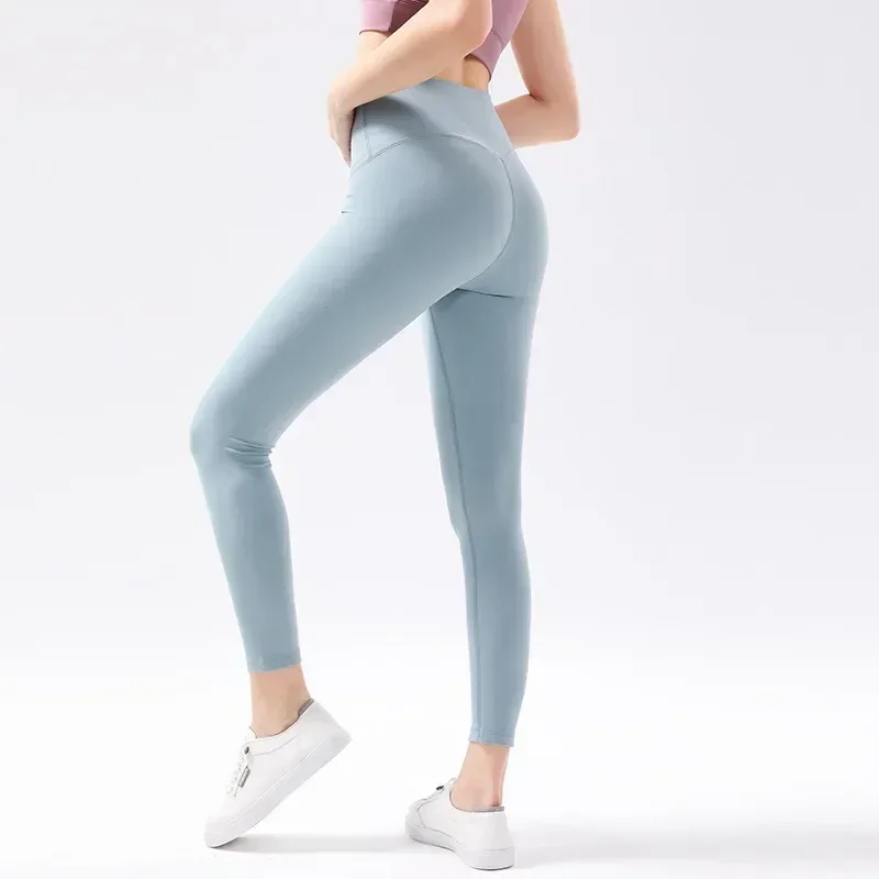 Lemon Women High Waist Yoga Sports Pants Tummy Control Squat Proof Elasticity Trousers Fitness Sweatpants Gym Seamless Leggings