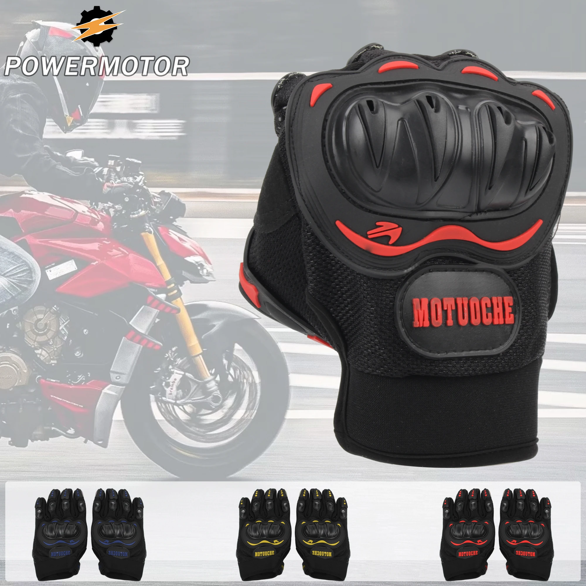 

Motorcycle Gloves All-Season Full-Finger Gloves Touchscreen Compatible Wear-Resistant Non-Slip DirtBike Racing Cycling Gloves