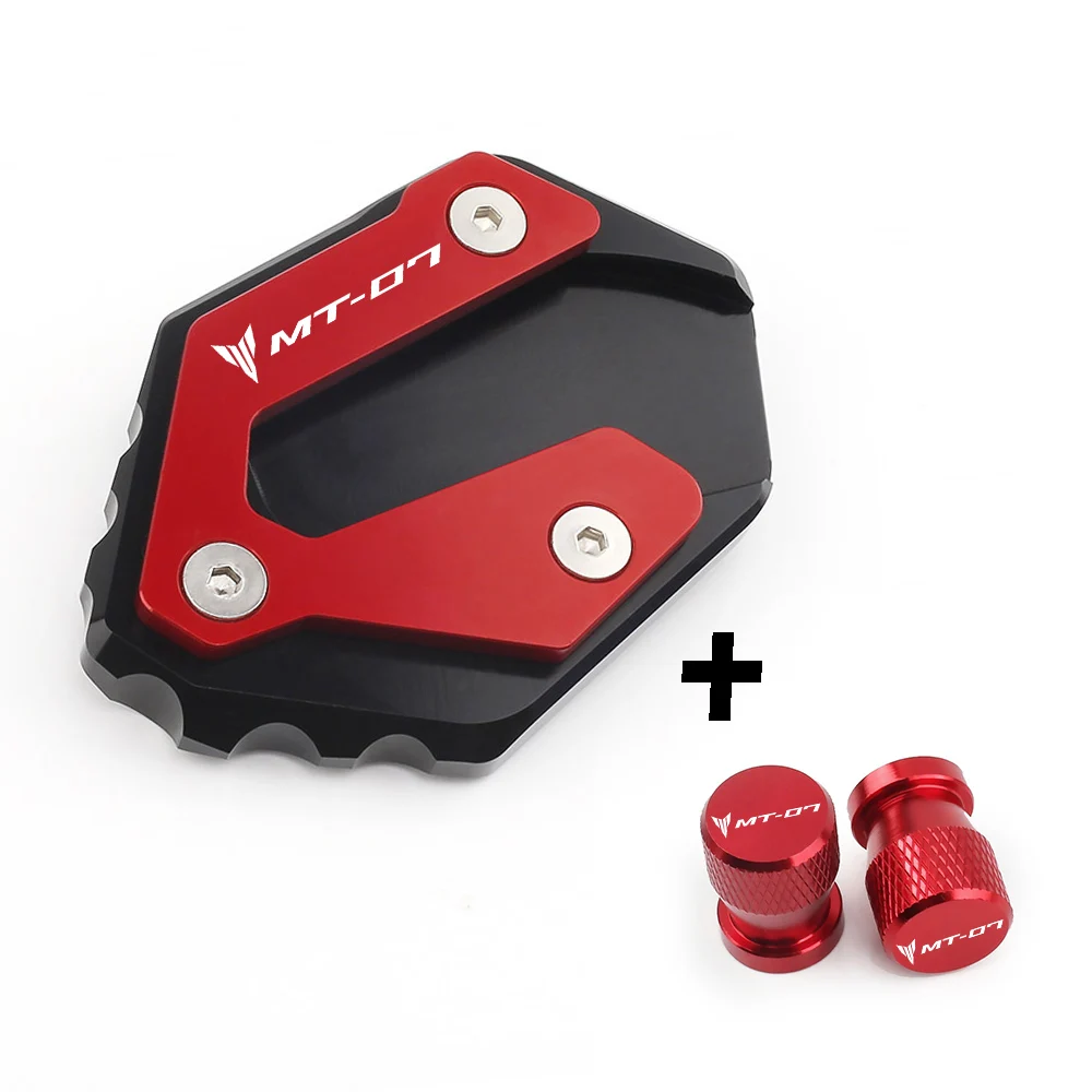For Yamaha MT 07 Mt07 2014-2024 2025 2023 Aluminum Alloy Side Stand Enlarger Kickstand Tire Valve Cap Motorcycle Accessories