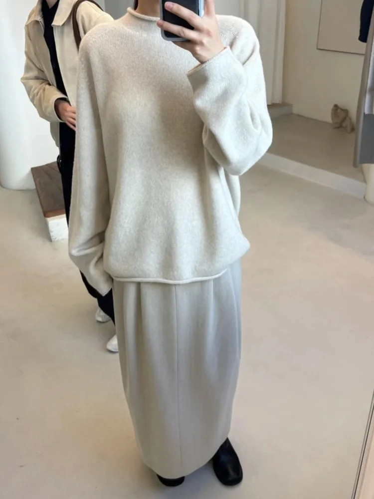   محبوك سترة فضفاضة تناسب f عالية Ne خمر Sle الرجال المرأة رداء علوي غير رسمي طويل Sve جولة Ne طول منتظم