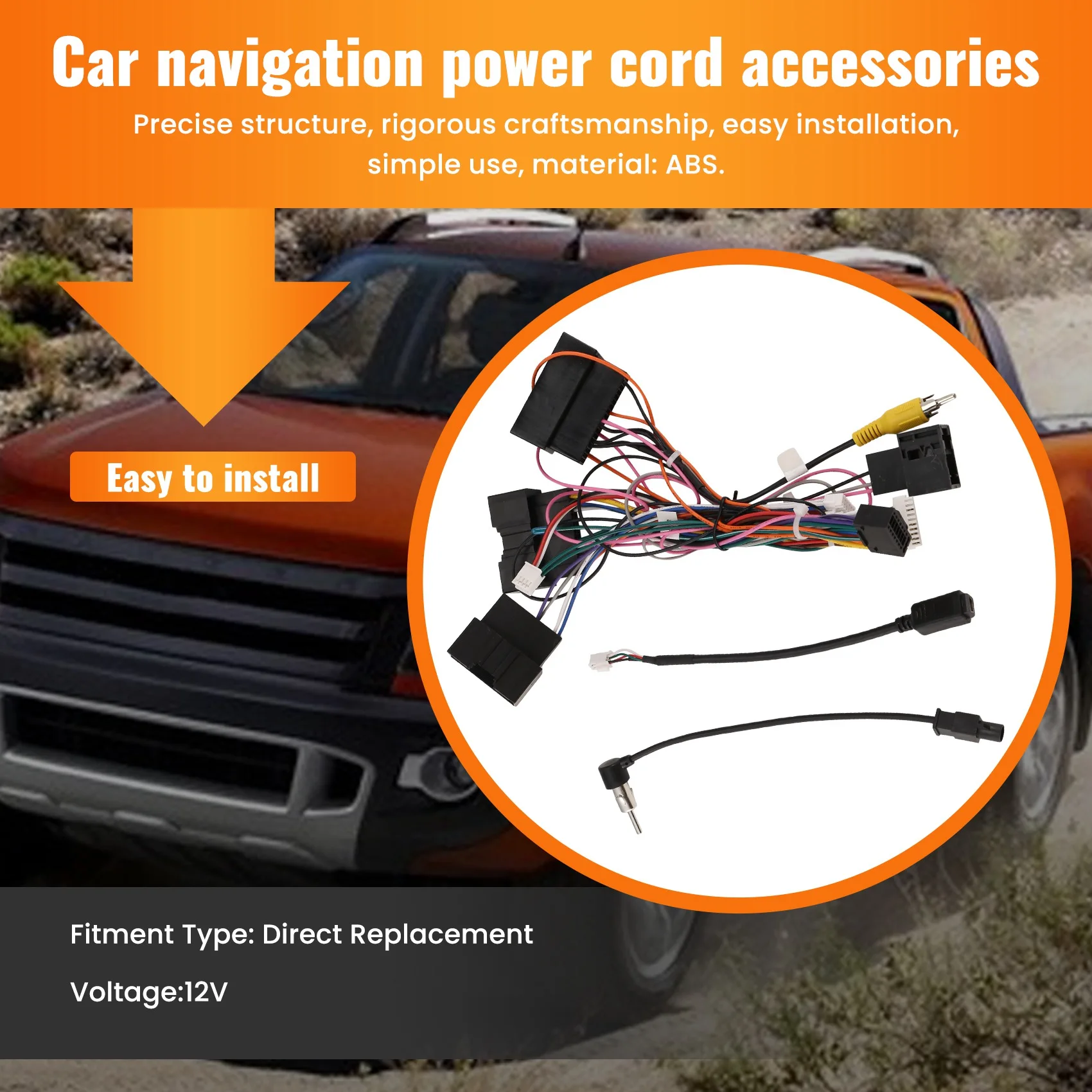 

QB-Car Radio Cable Android Head Unit Power Wiring Harness Socket Connector With Canbus For Ford Ranger 2012 (AUS)