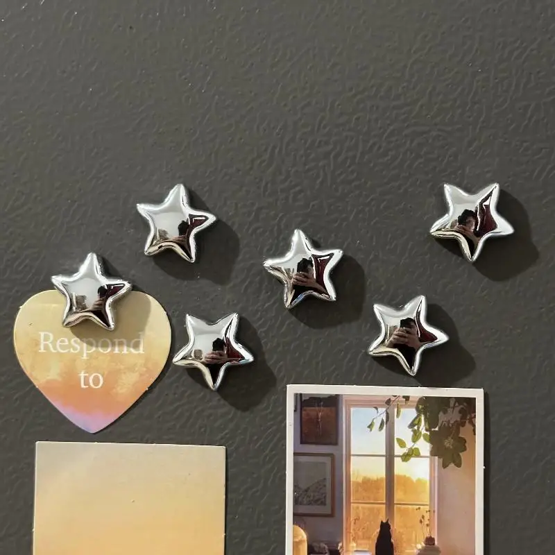 5/10Pcs Star Fridge Magnets Magnetic Patch Photo Wall Magnet Sticker Whiteboard Notice Board Home Decor Accessories
