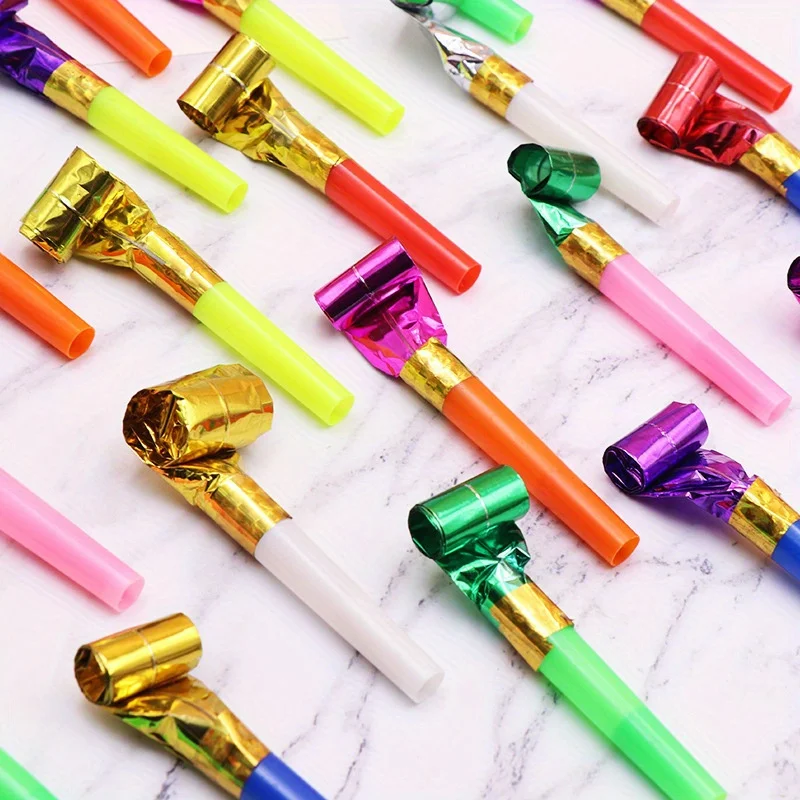 Silbato de dragón de color caramelo, juguete de plástico para fiesta de cumpleaños para niños, venta al por mayor, rollo de dragón colorido, accesorios de cuerno pequeño